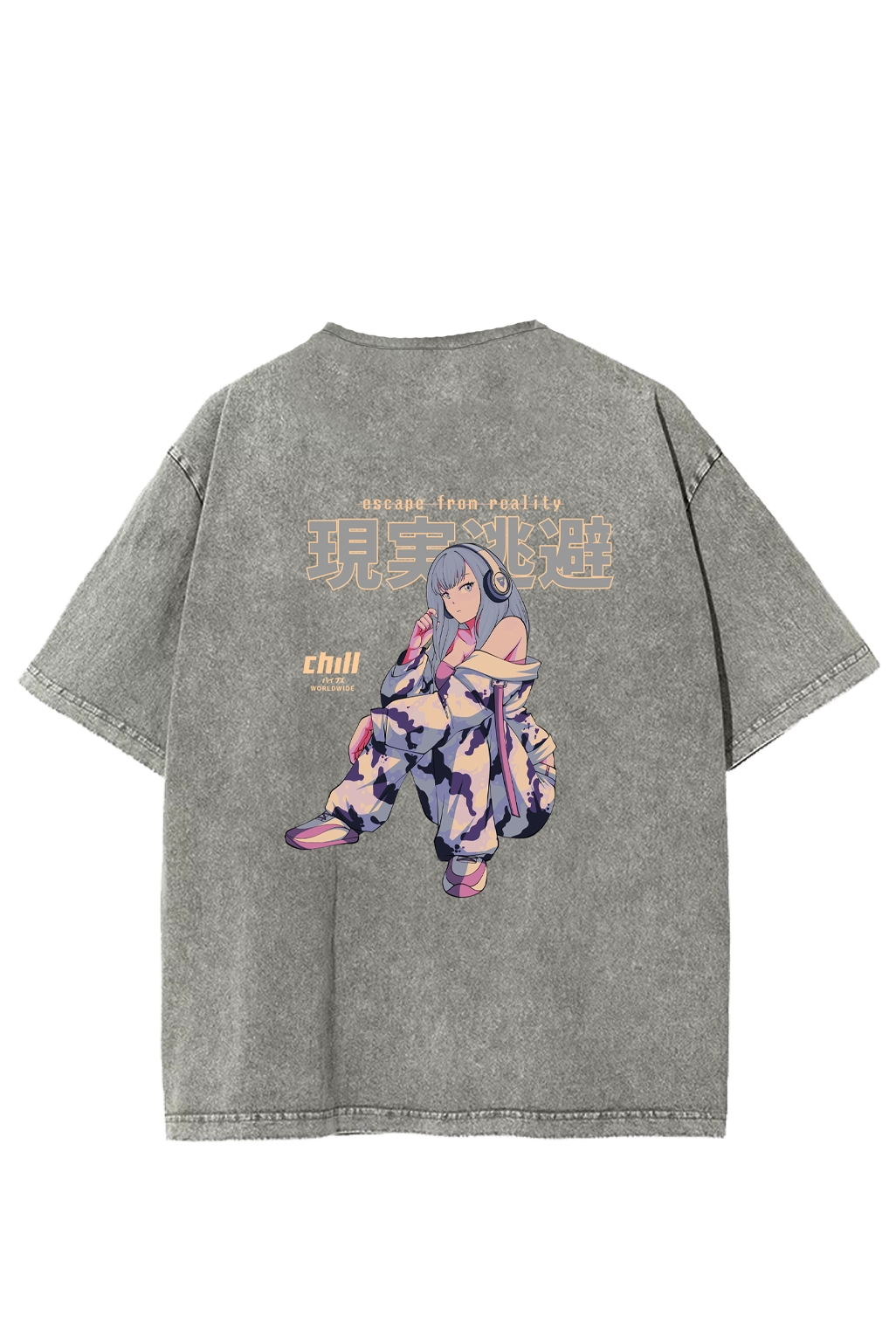 Escape From Reality Acid Washed Grey Tee