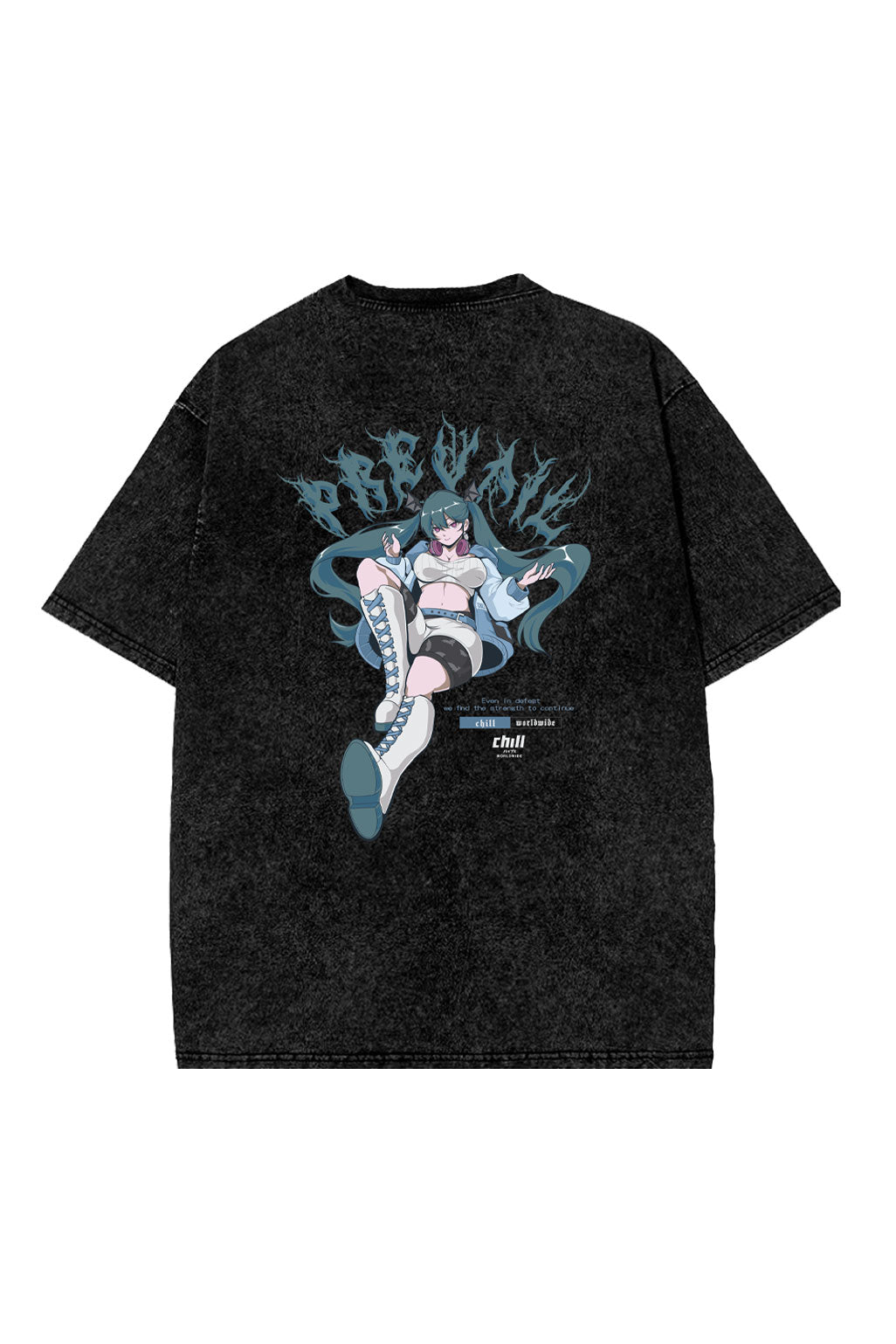 Prevail Black Acid Washed Tee