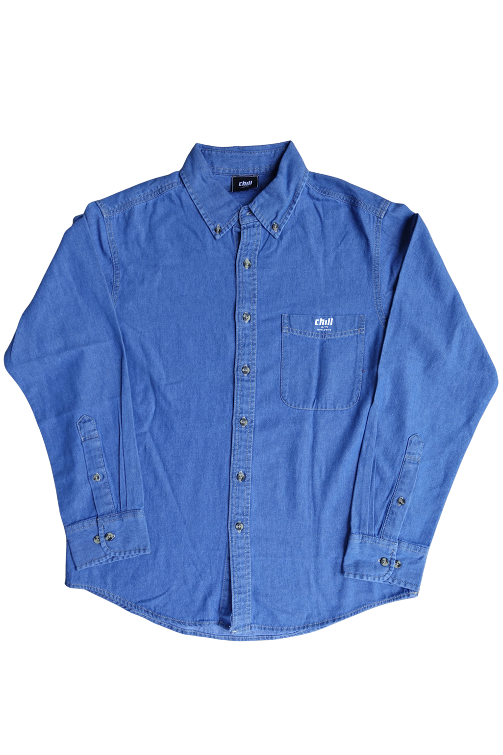 Chill-Fi Girl Vintage Denim Button Up LS